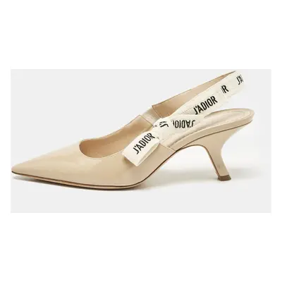 Dior Beige Patent J'Adior Slingback Pumps Size