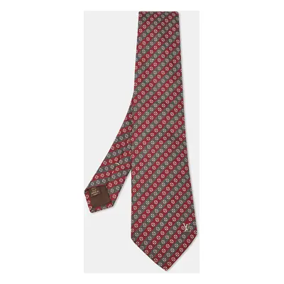 Louis Vuitton Red/Grey Diagonal Striped Silk Tie