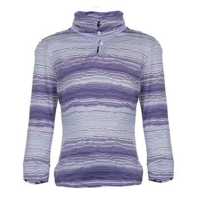 Missoni Purple Striped Long Sleeve Collared T-Shirt