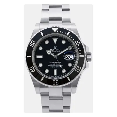 Rolex Black Stainless Steel Submariner Automatic Men's Wristwatch mm