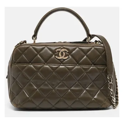 Chanel Green Quilted Leather Medium Trendy CC Bowling Bag