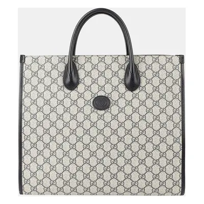 Gucci Medium Blue GG Supreme Canvas Interlocking G Tote And Shoulder Bag