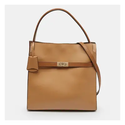 Tory Burch Brown Leather Lee Radziwill Double Bag