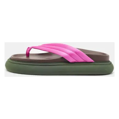 The Attico Pink Satin Thong Sandals Size