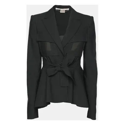 Stella McCartney Dark Grey Wool Blend Belted Blazer