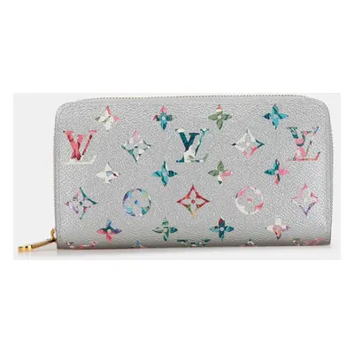 Louis Vuitton Silver Metallic Monogram Canvas Garden Zippy Wallet Bag