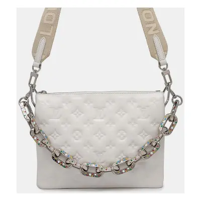 Louis Vuitton White Lambskin Coussin PM Bag