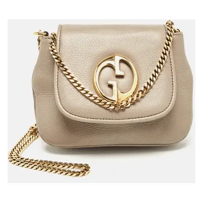 Gucci Beige Leather Chain Crossbody Bag