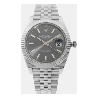 Rolex Datejust Steel Gold Bezel Jubilee Band Rhodium Dial Men's Watch mm