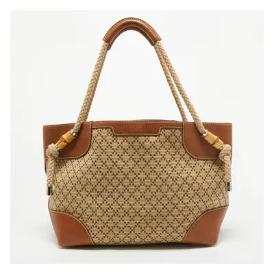 Gucci Brown/Beige Diamante Canvas Maui Tote