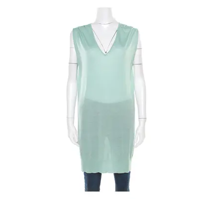 Paul and Joe Mint Green Cashmere and Silk Knit V-Neck Sleeveless Tunic