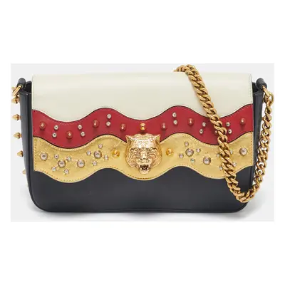 Gucci Multicolor Leather Broadway Spiked Shoulder Bag