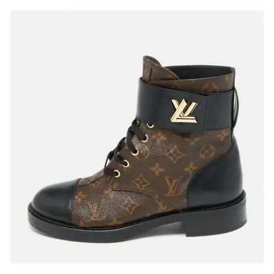 Louis Vuitton Monogram Canvas and Leather Wonderland Ranger Combat Boots Size