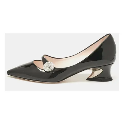 Roger Vivier Black Patent Leather Courbette Mary Jane Pumps Size