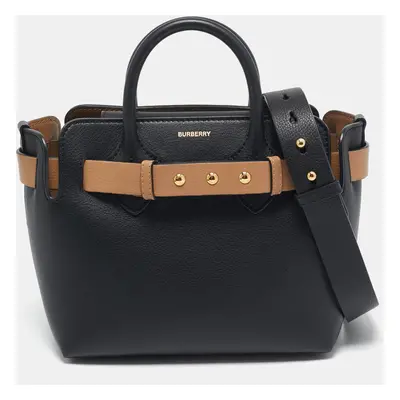 Burberry Black/Brown Leather Baby Belt Tote