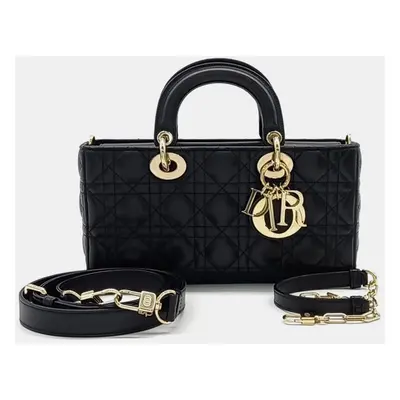 Dior Black Leather Lady D-Joy Medium Bag