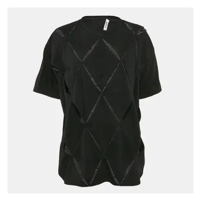 Valentino Black Cut-Out Jersey Crew Neck T-Shirt