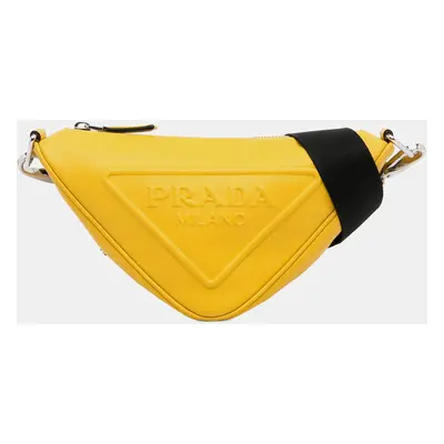 Prada Yellow Grace Lux Triangle Crossbody Bag