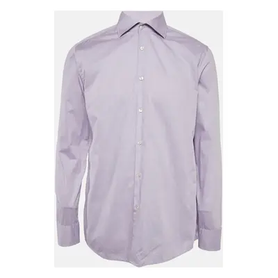 Boss By Hugo Boss Purple Patterned Cotton Button Front Shirt