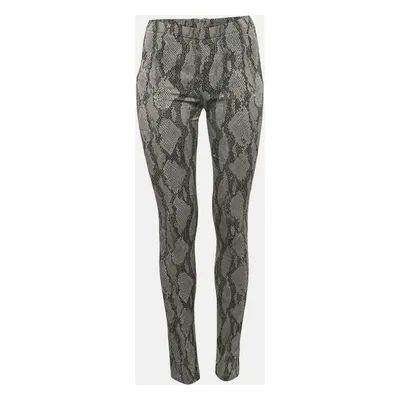 Zadig & Voltaire Grey Pharell Python Print Cotton Skinny Pants