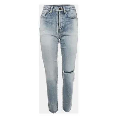 Saint Laurent Paris Blue Denim Pipped Jeans Waist 24"