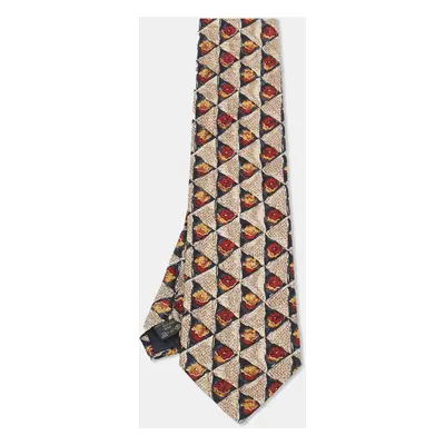 Ermenegildo Zegna Multicolor Floral Printed Silk Tie