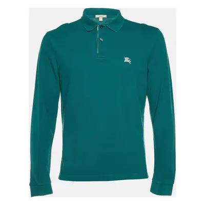 Burberry Brit Green Cotton Long Sleeve Polo T-Shirt