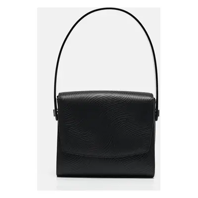 Aigner Black Textured Leather Flap Top Handle Bag