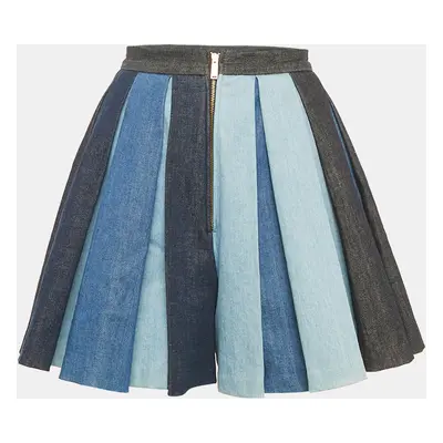 Dsquared2 Blue Denim Pleated Shorts