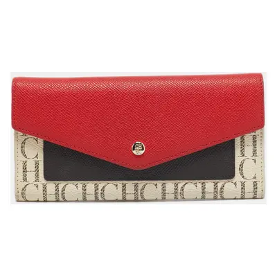 CH Carolina Herrera Multicolor Monogram Coated Canvas and Leather Trifold Wallet