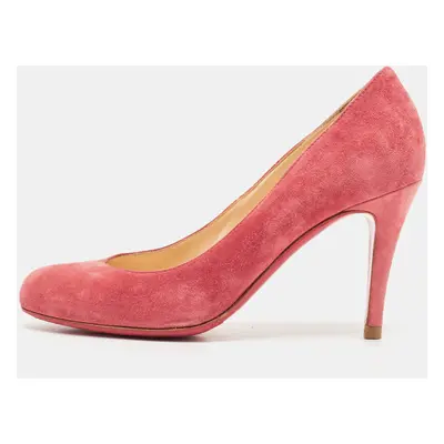 Christian Louboutin Rose Red Suede Ron Ron Pumps Size