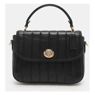 Coach Black Quilted Leather Top Handle Bag