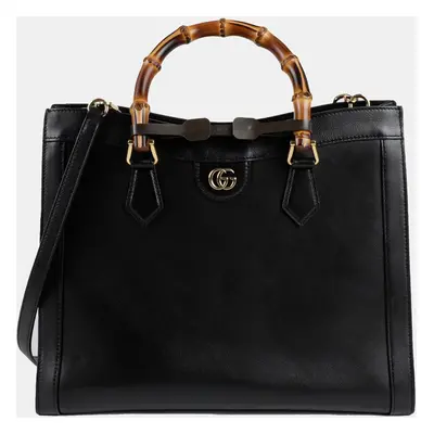 Gucci Medium Black Leather Diana Tote