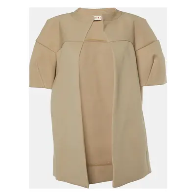 Marni Beige Crepe Open Front Jacket