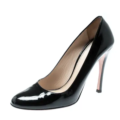 Prada Black Patent Leather Pumps Size 37.5