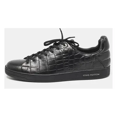 Louis Vuitton Black Crocodile Leather Frontrow Lace Up Sneakers Size