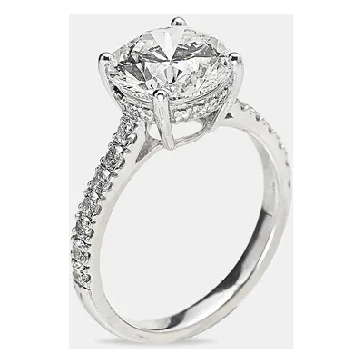 18k White Gold Round Brilliant Lab Grown Diamonds Ring (Approx 3.50 cts)