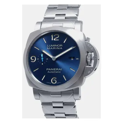 Panerai Blue Stainless Steel Luminor Marina PAM01058 Automatic Men's Wristwatch mm