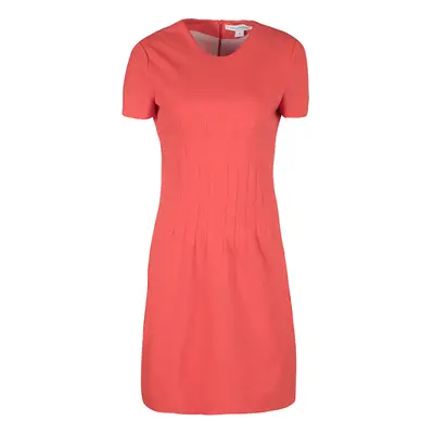 Diane Von Furstenberg Atomic Orange Fitted Short Sleeve Yazmine Dress