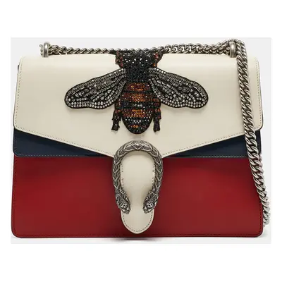 Gucci Tricolor Leather Medium Bee Embellished Dionysus Shoulder Bag