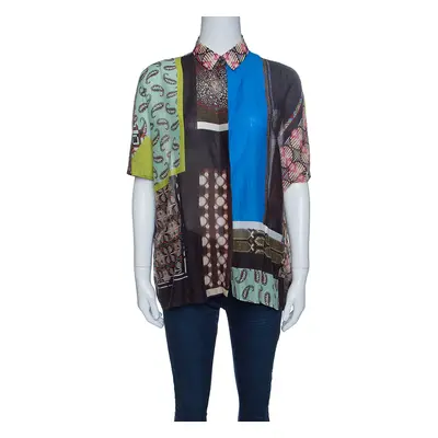 Etro Multicolor Printed Cotton Oversized Shirt