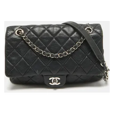 Chanel Black Quilted Leather Soft Easy Flap Bag