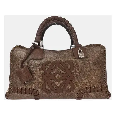 Loewe Bronze Leather Amazona Handbag