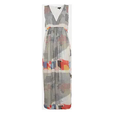 Emporio Armani Multicolor Printed Cotton Blend Sleeveless Maxi Dress