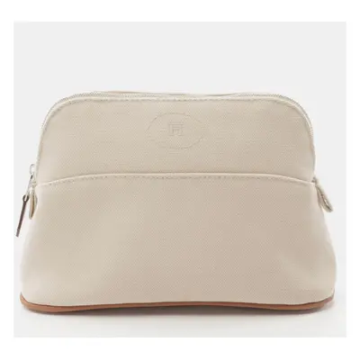 Hermes Canvas Bolide Beige Pouch