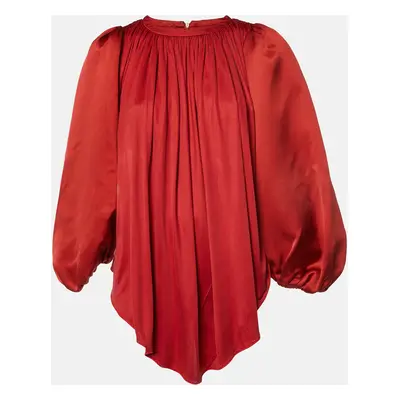 Giambattista Valli Red Silk Jersey Puff Sleeve Mini Dress