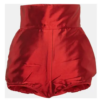 Dolce & Gabbana Red Silk Mini Shorts