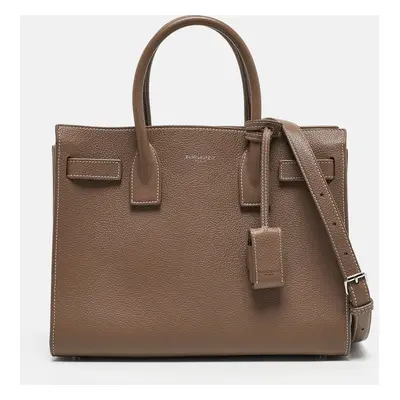 Saint Laurent Brown Leather Baby Classic Sac De Jour Tote