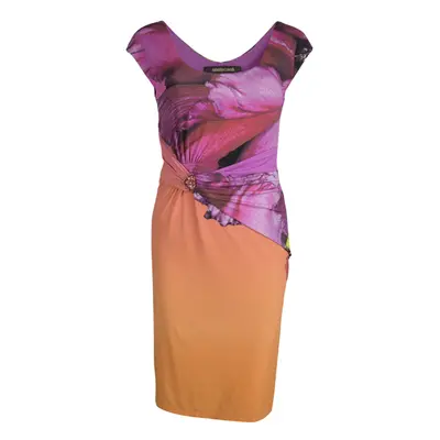 Roberto Cavalli Multicolor Printed Draped Dress