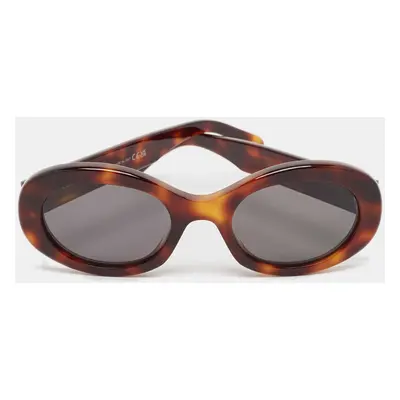 Celine Tortoise Dark Brown CL40194U Triomphe Oval Sunglasses